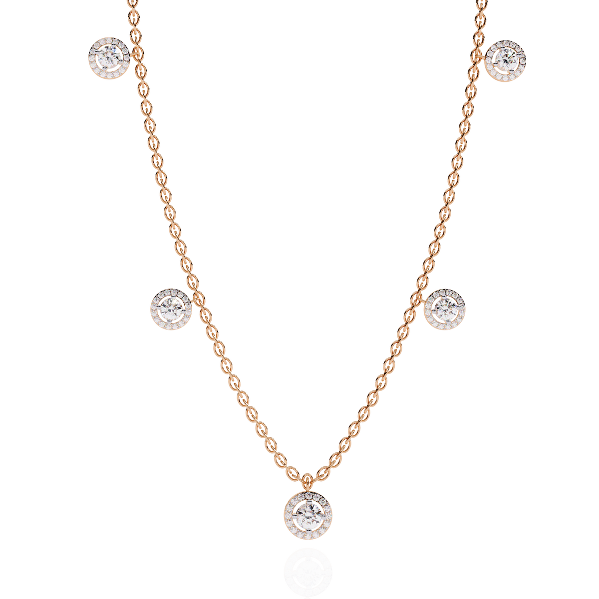 Stunning 4.72 Ct Round Cut Lab Grown Diamond Halo Style Elegant Party Wear Necklace - HIGHCARAT DIAMONDS