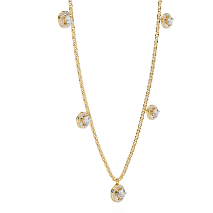 Stunning 4.72 Ct Round Cut Lab Grown Diamond Halo Style Elegant Party Wear Necklace - HIGHCARAT DIAMONDS