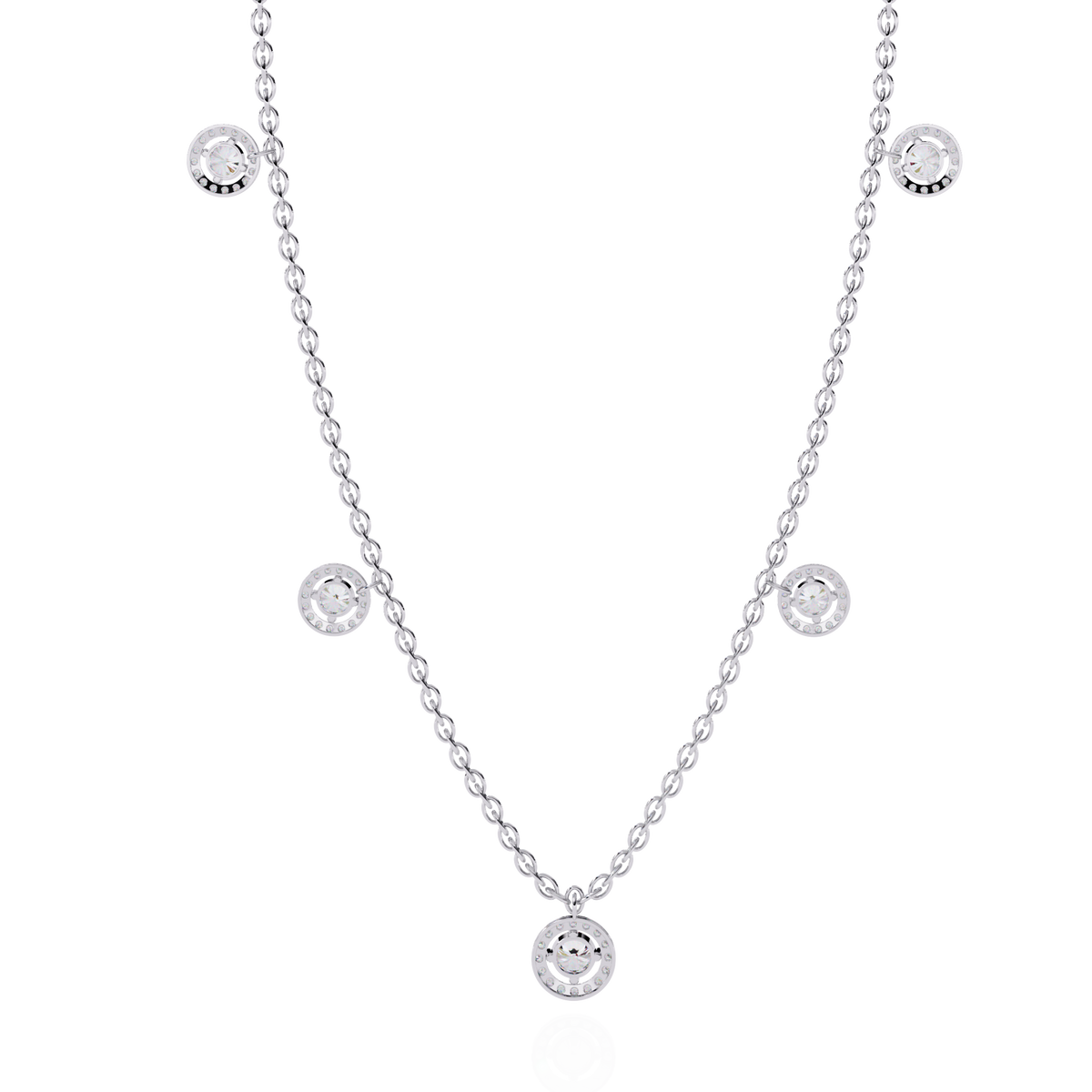 Stunning 4.72 Ct Round Cut Lab Grown Diamond Halo Style Elegant Party Wear Necklace - HIGHCARAT DIAMONDS