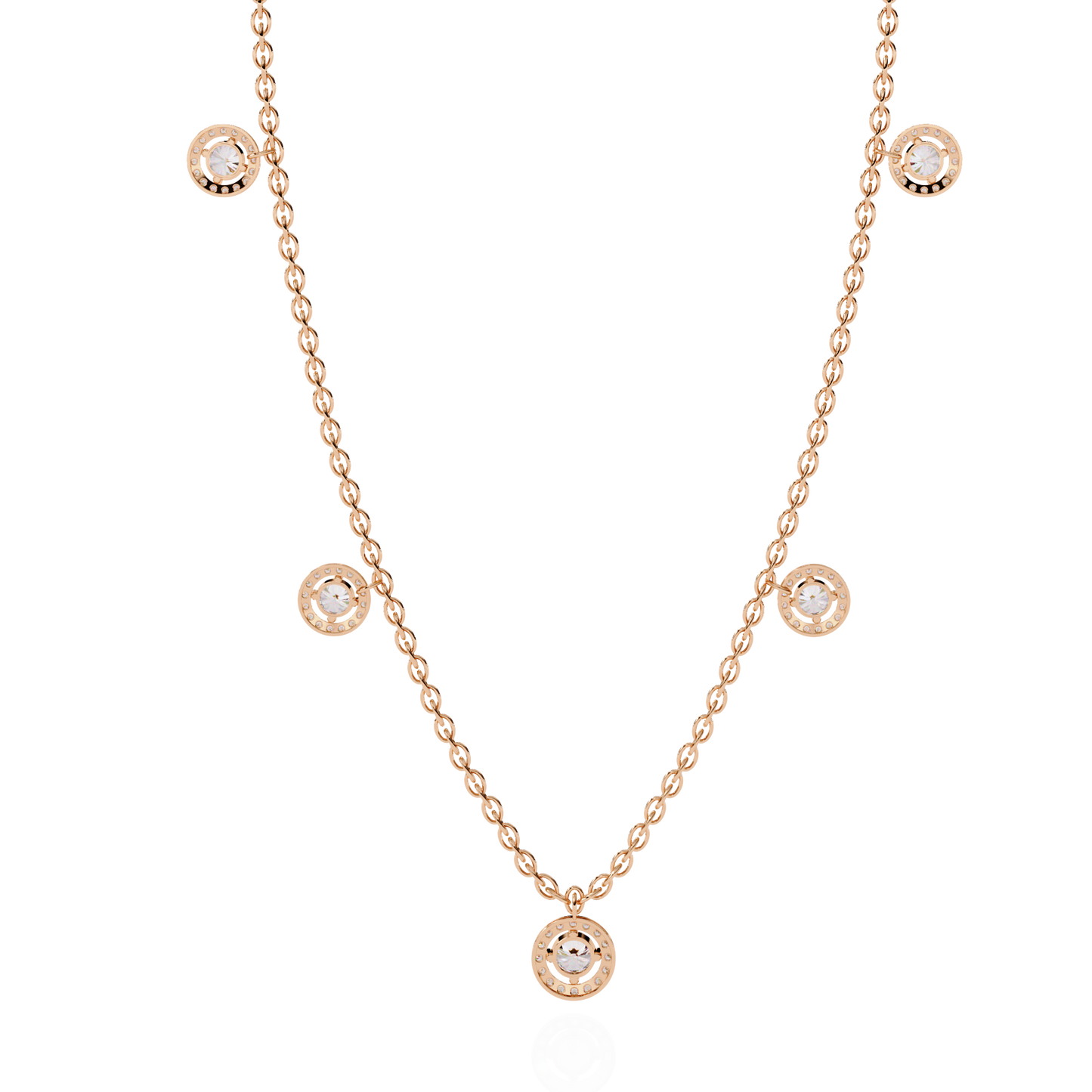 Stunning 4.72 Ct Round Cut Lab Grown Diamond Halo Style Elegant Party Wear Necklace - HIGHCARAT DIAMONDS