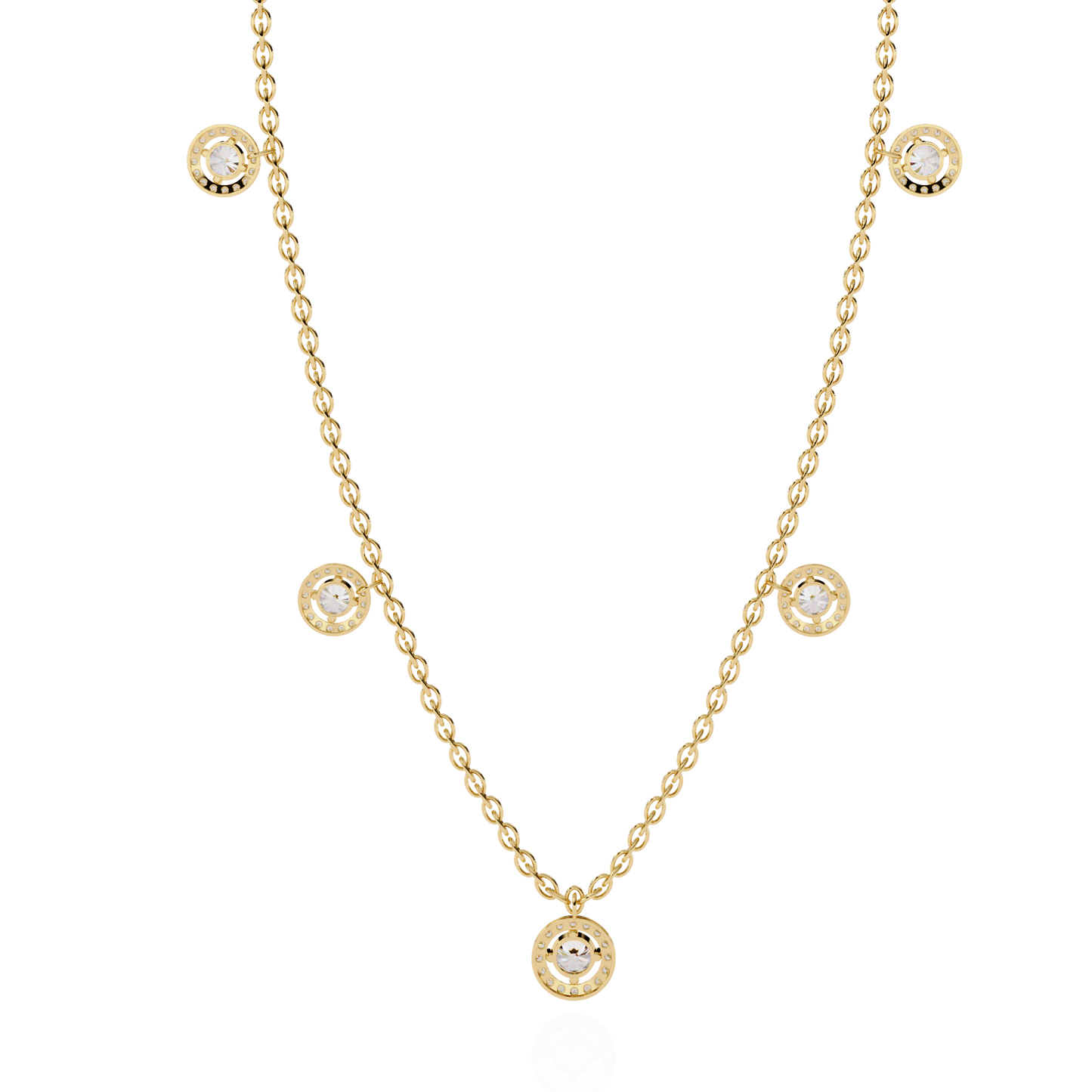 Stunning 4.72 Ct Round Cut Lab Grown Diamond Halo Style Elegant Party Wear Necklace - HIGHCARAT DIAMONDS