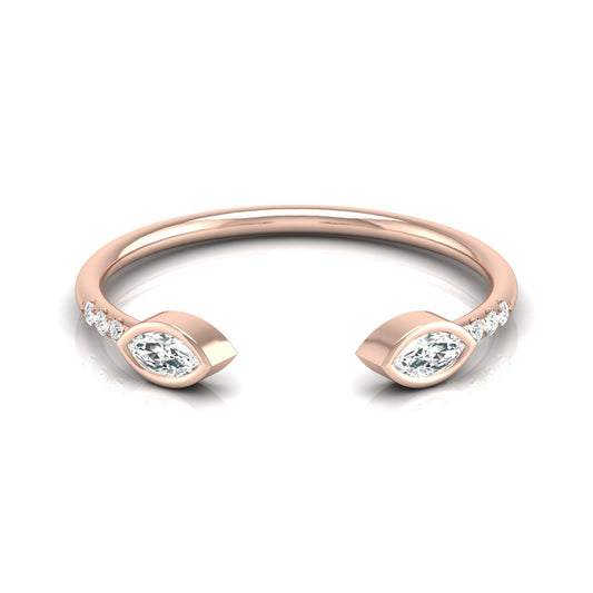 Stunning Marquise Or Round Diamond Wedding Band Ring Elegant Gift for Someone Special - HIGHCARAT DIAMONDS