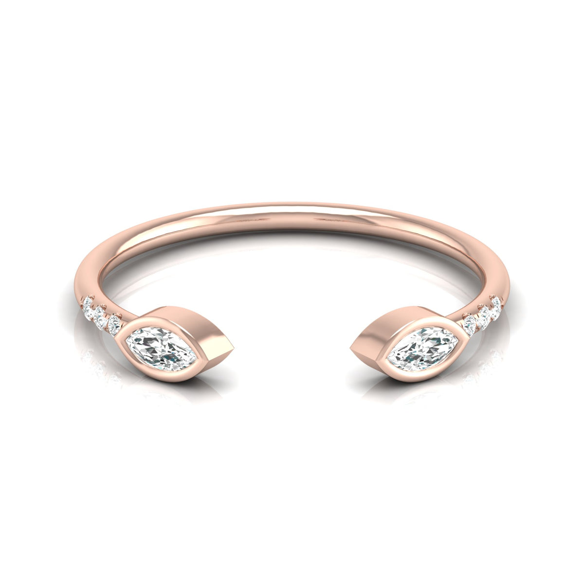 Stunning Marquise Or Round Diamond Wedding Band Ring Elegant Gift for Someone Special - HIGHCARAT DIAMONDS