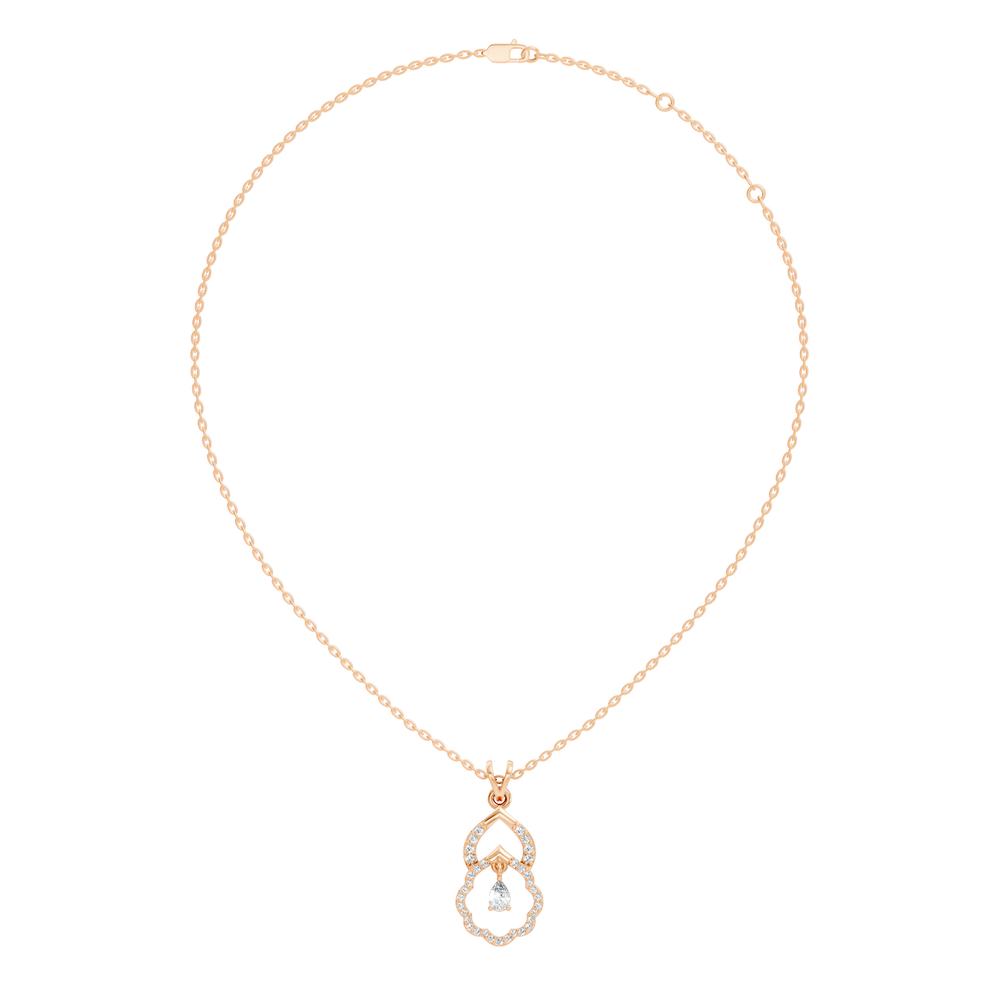 Stunning Pear Cut Lab-Grown Diamond Pendant Elegant Drop Necklace Anniversary Gift