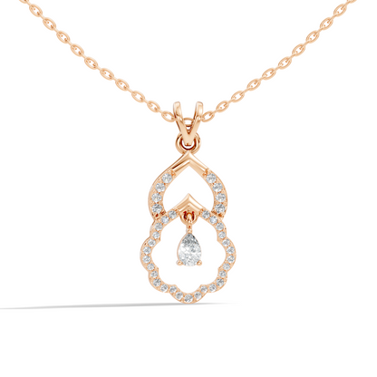 Stunning Pear Cut Lab-Grown Diamond Pendant Elegant Drop Necklace Anniversary Gift