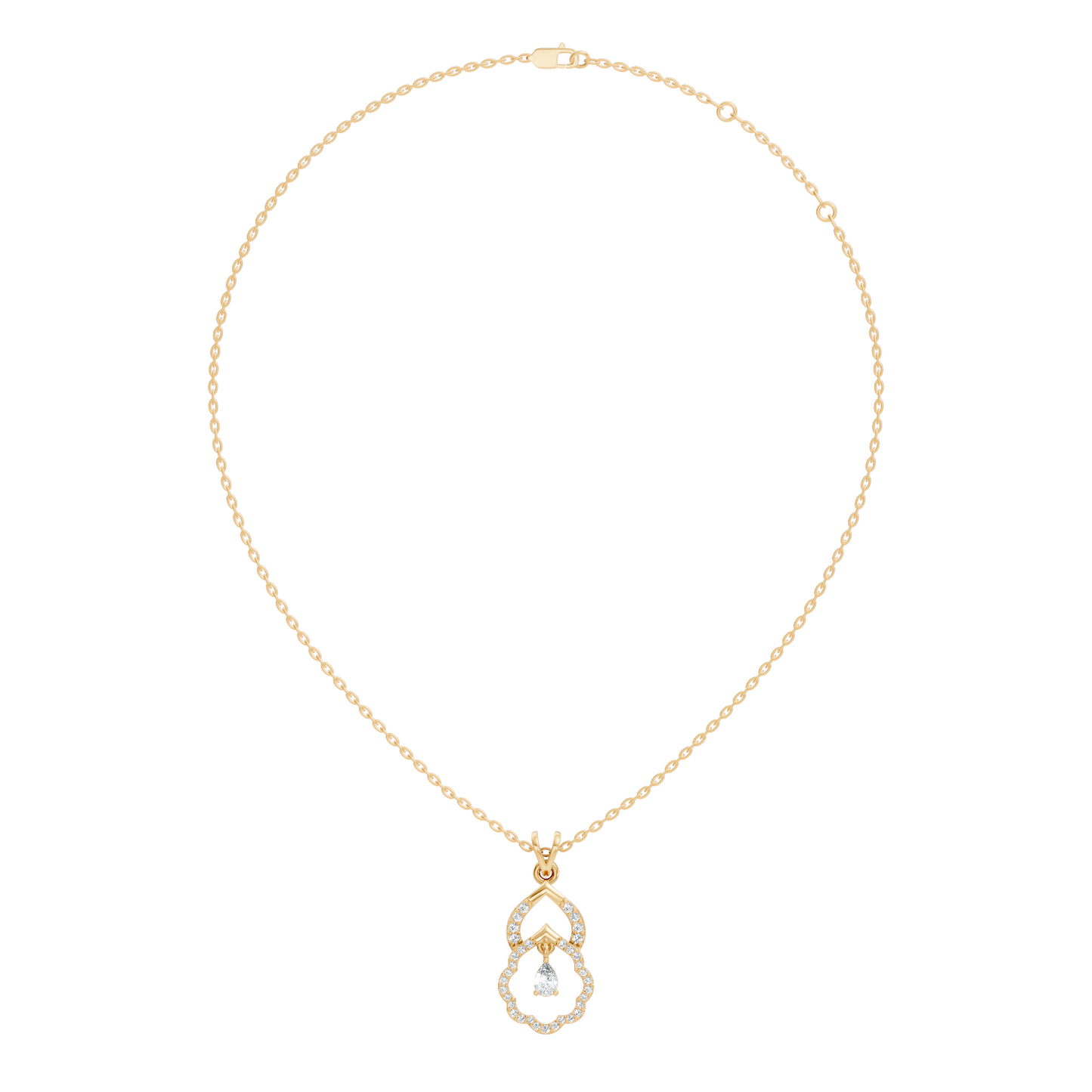 Stunning Pear Cut Lab-Grown Diamond Pendant Elegant Drop Necklace Anniversary Gift