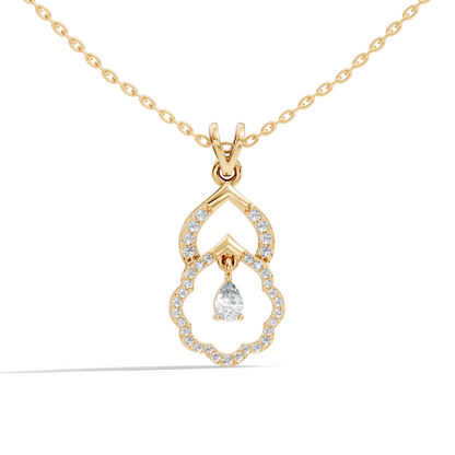 Stunning Pear Cut Lab-Grown Diamond Pendant Elegant Drop Necklace Anniversary Gift