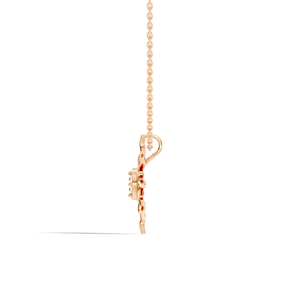 Gold sun inspired necklace with round brilliant diamonds