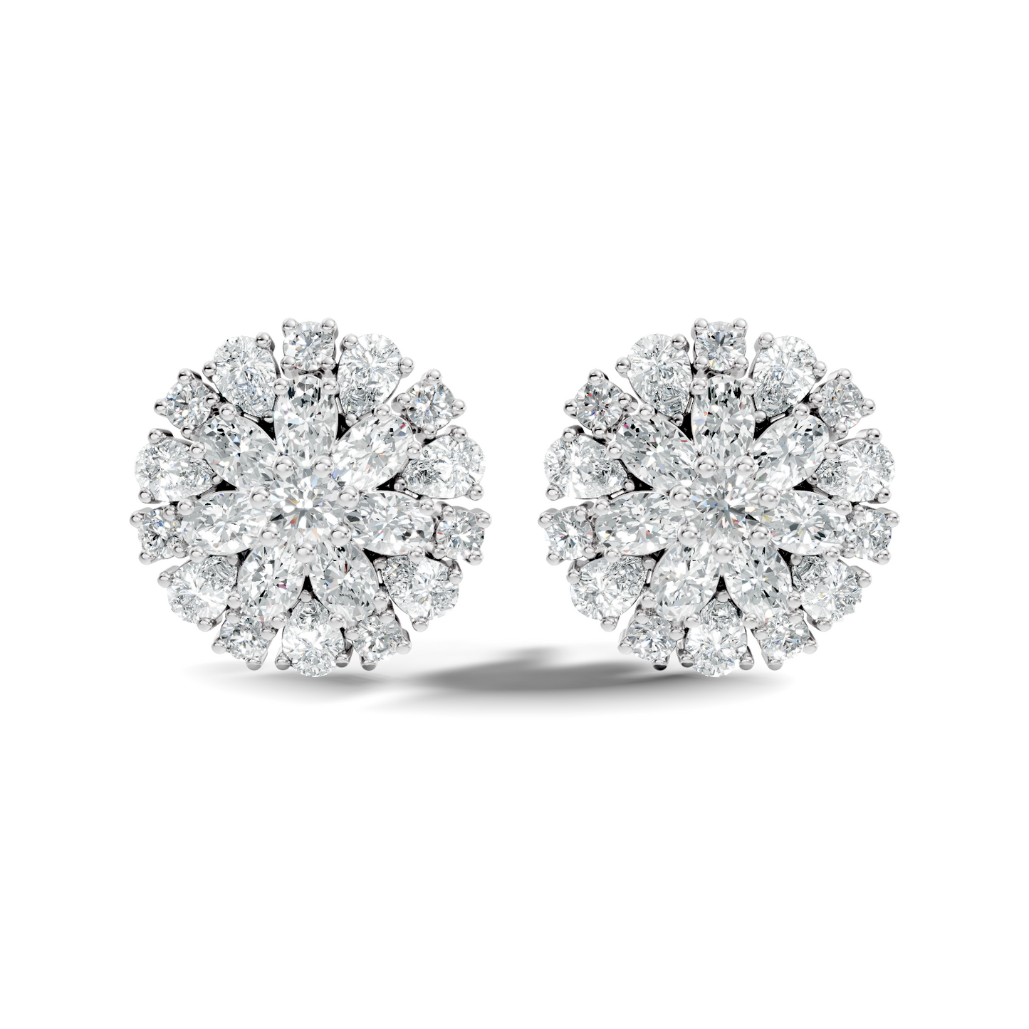 2.91 Ct Pear, Oval, Round Shape Diamond With 14k Solid Rose Gold Elegance Vintage Affordable Diamond Earrings - HIGHCARAT DIAMONDS