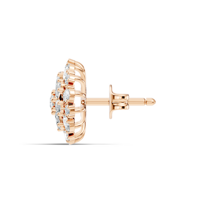 2.91 Ct Pear, Oval, Round Shape Diamond With 14k Solid Rose Gold Elegance Vintage Affordable Diamond Earrings - HIGHCARAT DIAMONDS