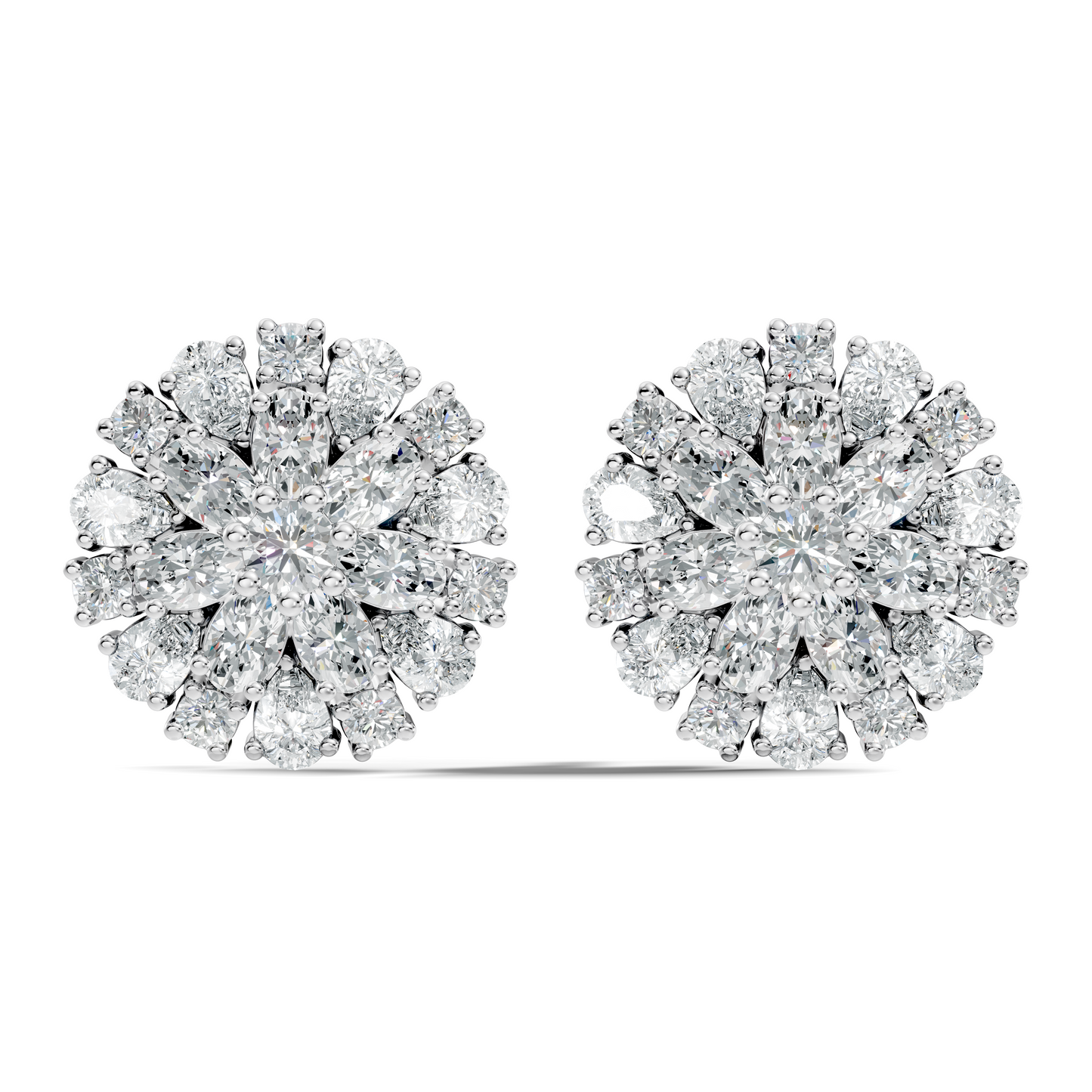 2.91 Ct Pear, Oval, Round Shape Diamond With 14k Solid Rose Gold Elegance Vintage Affordable Diamond Earrings - HIGHCARAT DIAMONDS