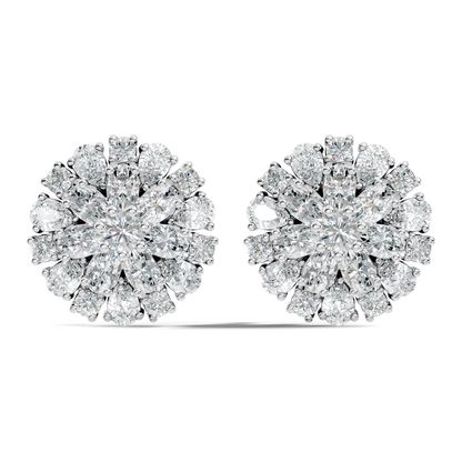 2.91 Ct Pear, Oval, Round Shape Diamond With 14k Solid Rose Gold Elegance Vintage Affordable Diamond Earrings - HIGHCARAT DIAMONDS