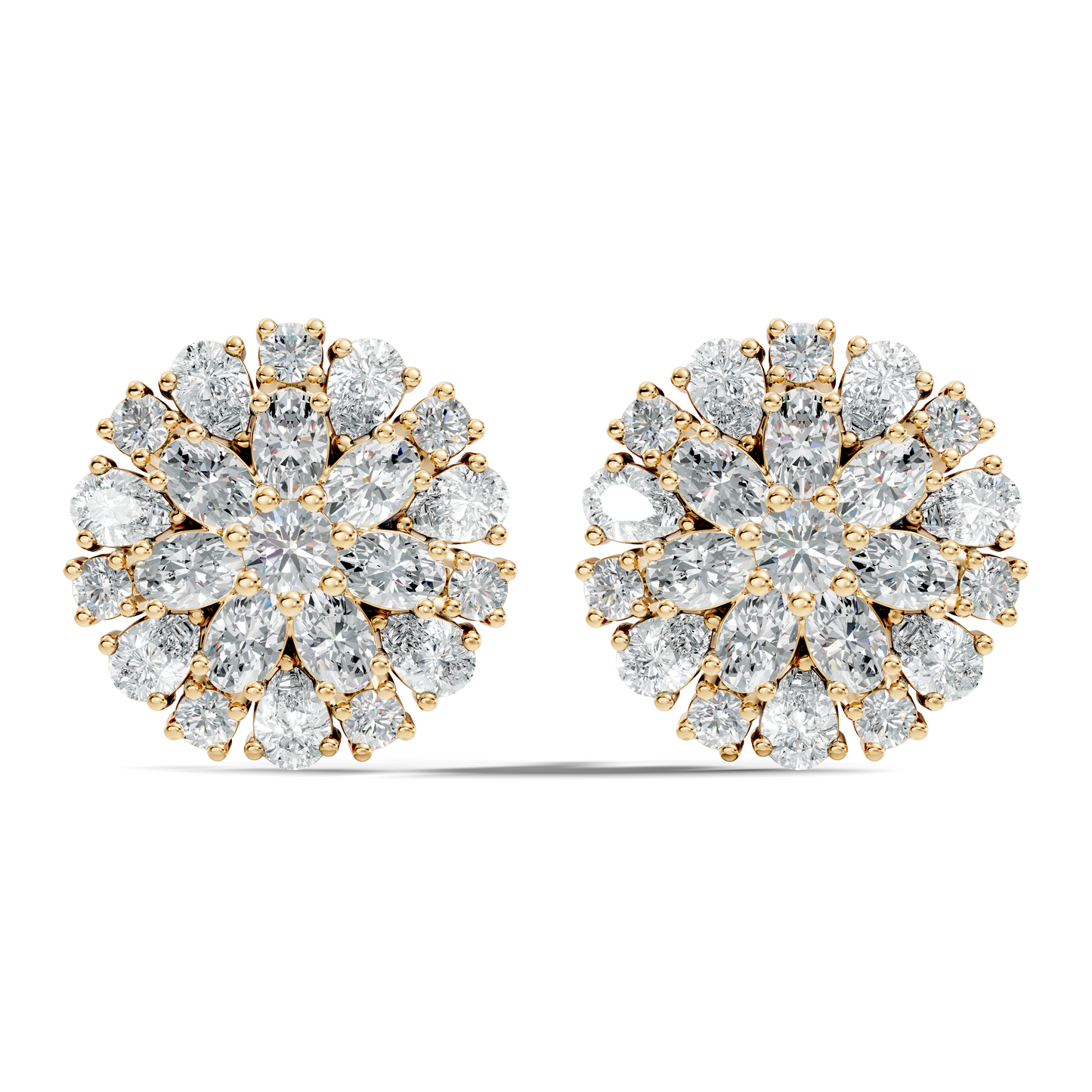 2.91 Ct Pear, Oval, Round Shape Diamond With 14k Solid Rose Gold Elegance Vintage Affordable Diamond Earrings - HIGHCARAT DIAMONDS