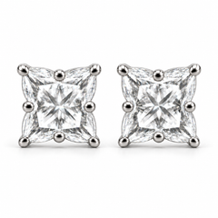 Lily Cut Lab Grown Diamond White Gold Stud Earring
