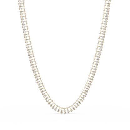 Tennis Round & Pear Cut Rose Gold Lab Grown Diamond Necklace - HIGHCARAT DIAMONDS