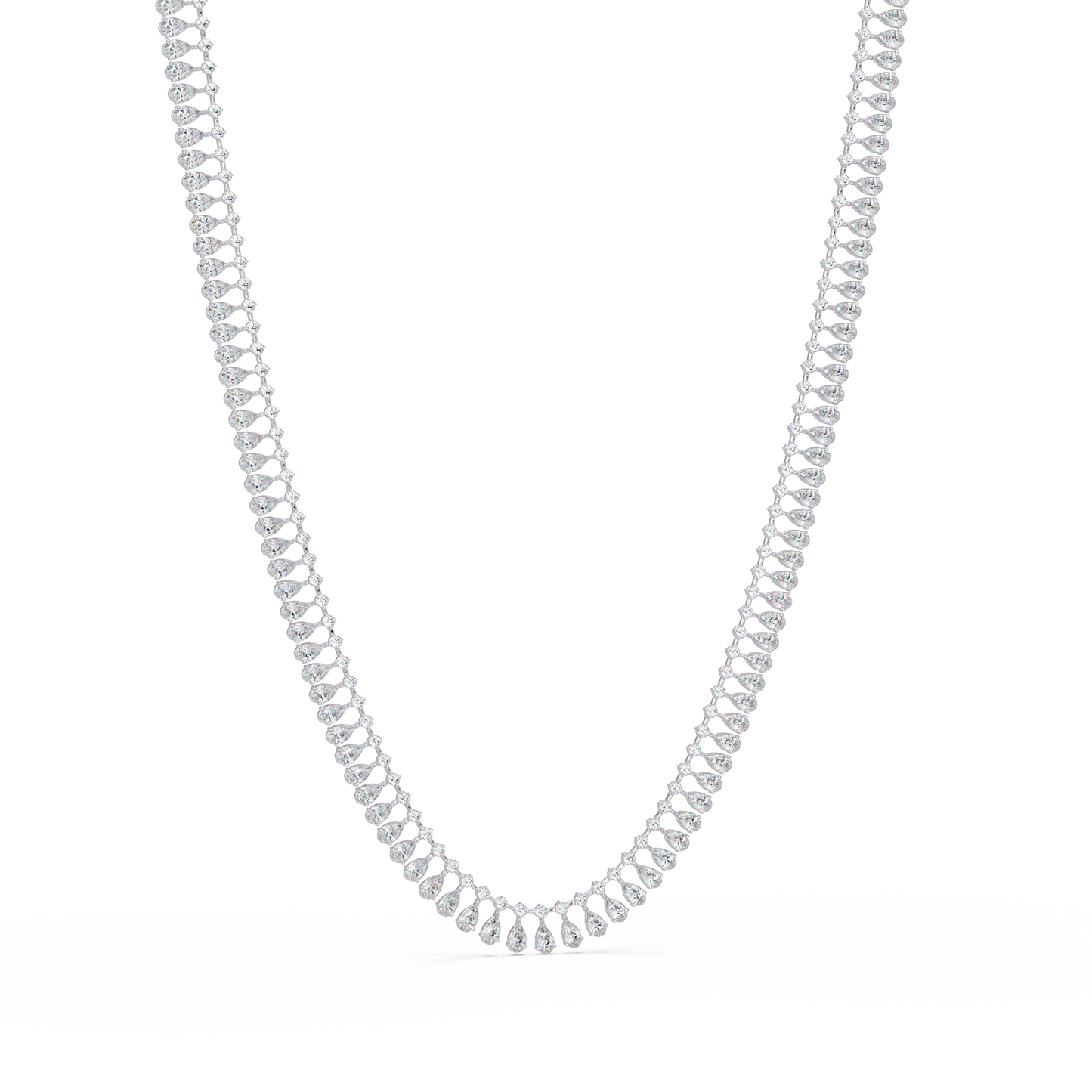 Tennis Round & Pear Cut Rose Gold Lab Grown Diamond Necklace - HIGHCARAT DIAMONDS