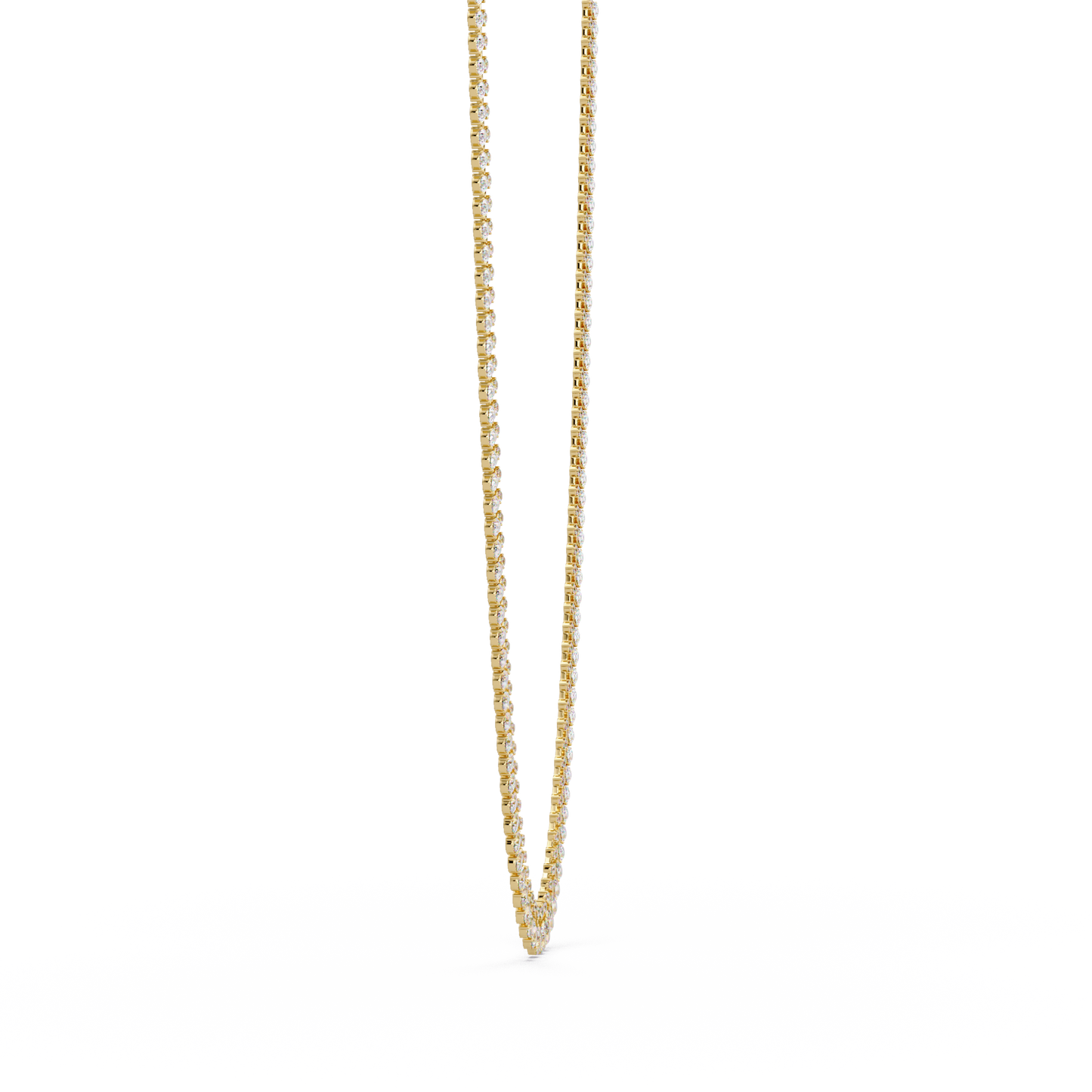 Tennis Round & Pear Cut Rose Gold Lab Grown Diamond Necklace - HIGHCARAT DIAMONDS