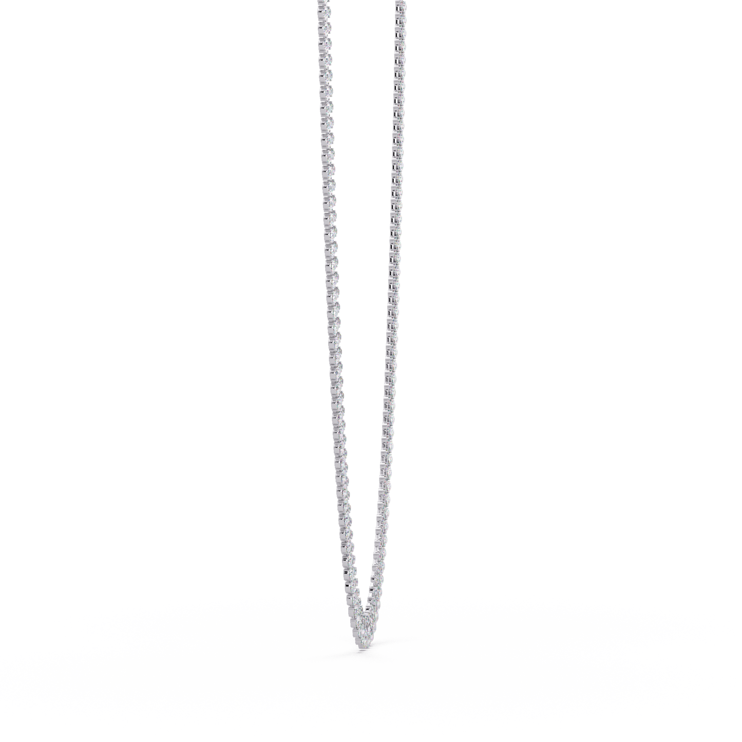 Tennis Round & Pear Cut Rose Gold Lab Grown Diamond Necklace - HIGHCARAT DIAMONDS