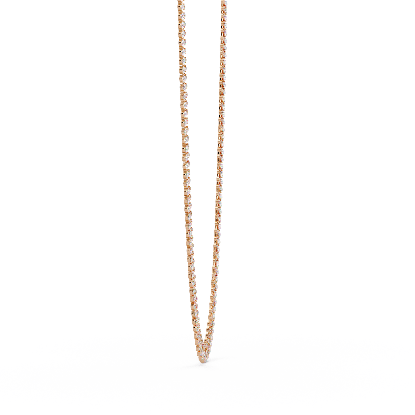 Tennis Round & Pear Cut Rose Gold Lab Grown Diamond Necklace - HIGHCARAT DIAMONDS