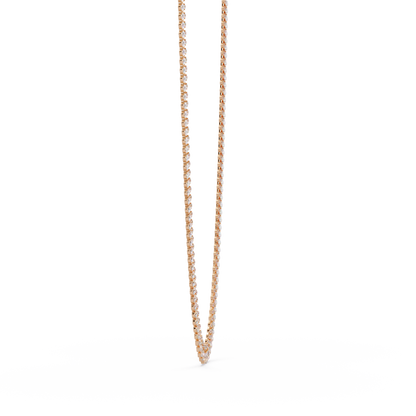 Tennis Round & Pear Cut Rose Gold Lab Grown Diamond Necklace - HIGHCARAT DIAMONDS