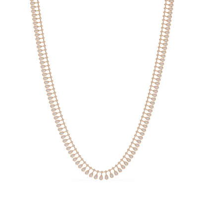 Tennis Round & Pear Cut Rose Gold Lab Grown Diamond Necklace - HIGHCARAT DIAMONDS