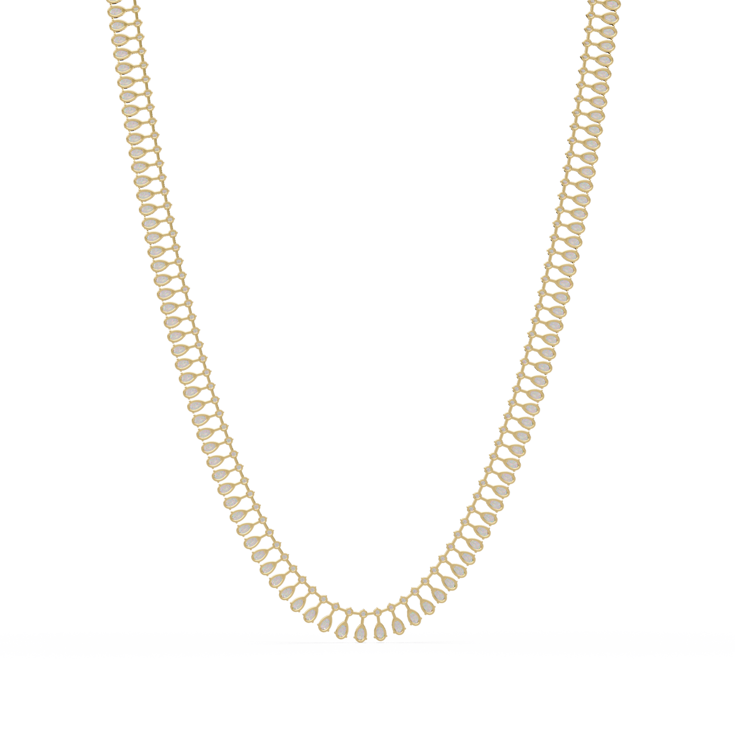 Tennis Round & Pear Cut Rose Gold Lab Grown Diamond Necklace - HIGHCARAT DIAMONDS