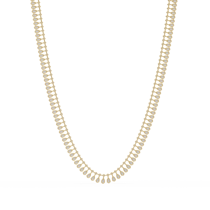 Tennis Round & Pear Cut Rose Gold Lab Grown Diamond Necklace - HIGHCARAT DIAMONDS