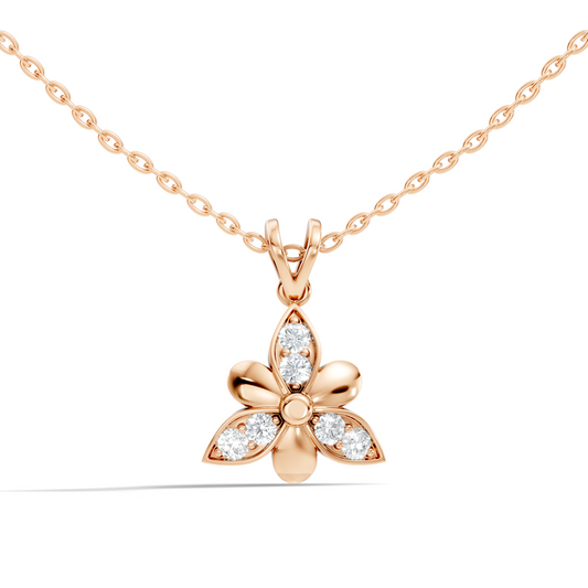 White Gold Vintage Pendant with Diamond Elegant Floral Design Perfect Gift For Annversary - HIGHCARAT DIAMONDS