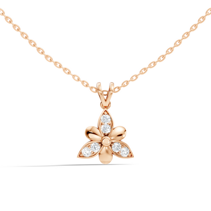 White Gold Vintage Pendant with Diamond Elegant Floral Design Perfect Gift For Annversary - HIGHCARAT DIAMONDS