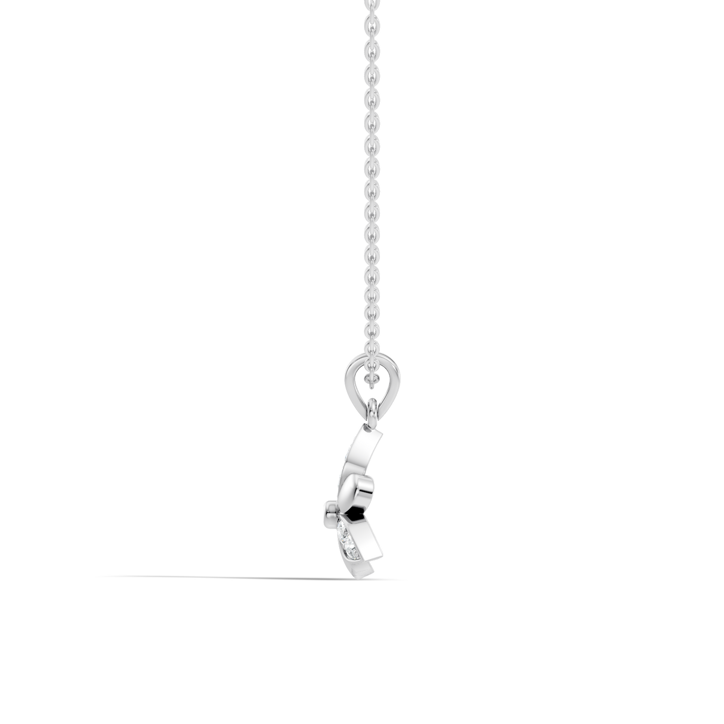 White Gold Vintage Pendant with Diamond Elegant Floral Design Perfect Gift For Annversary - HIGHCARAT DIAMONDS