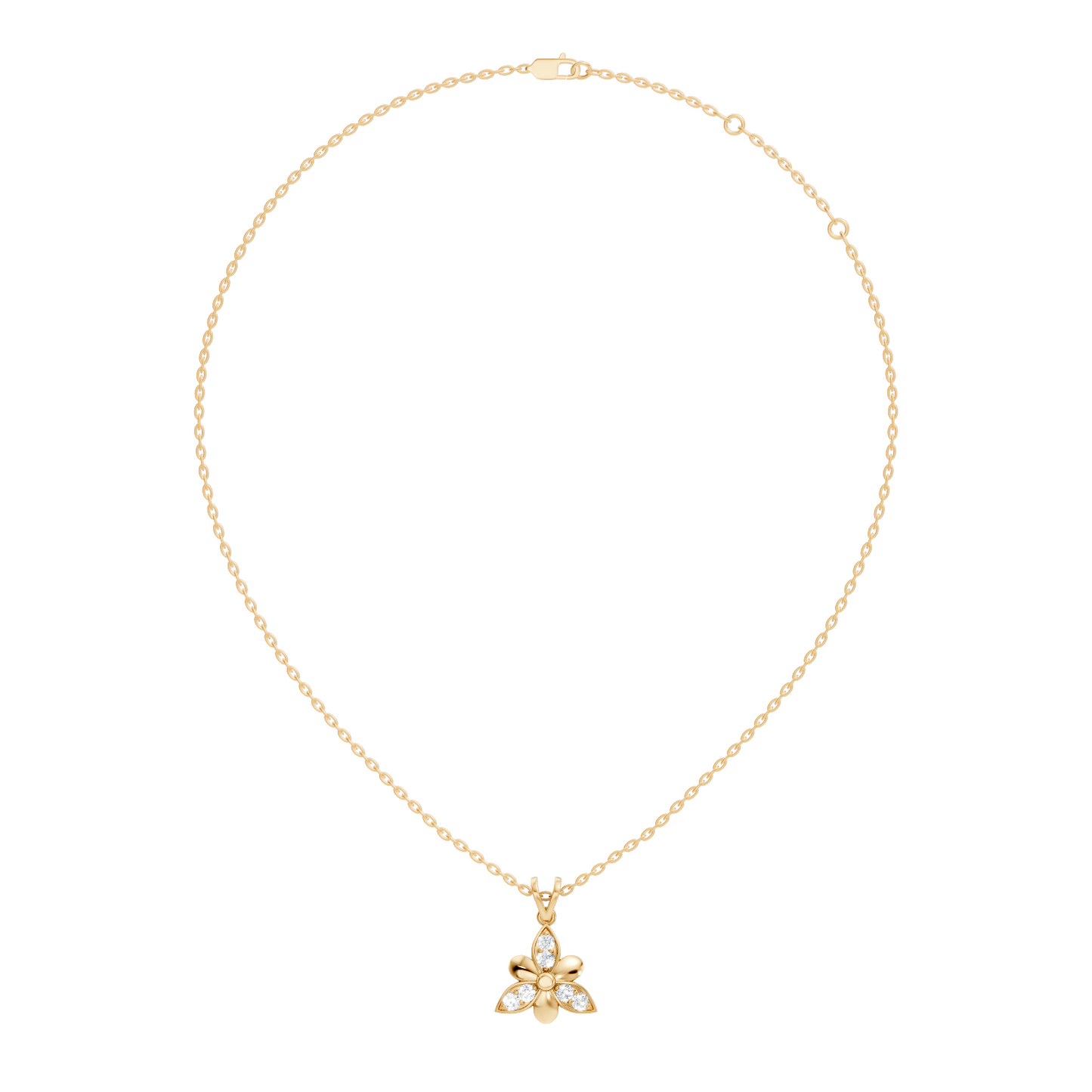 White Gold Vintage Pendant with Diamond Elegant Floral Design Perfect Gift For Annversary - HIGHCARAT DIAMONDS