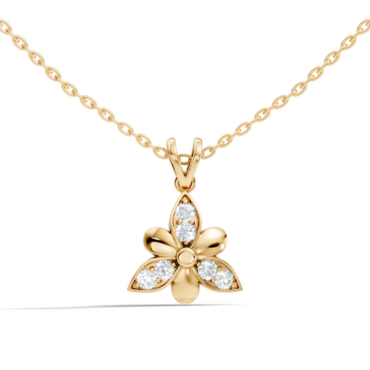 White Gold Vintage Pendant with Diamond Elegant Floral Design Perfect Gift For Annversary - HIGHCARAT DIAMONDS