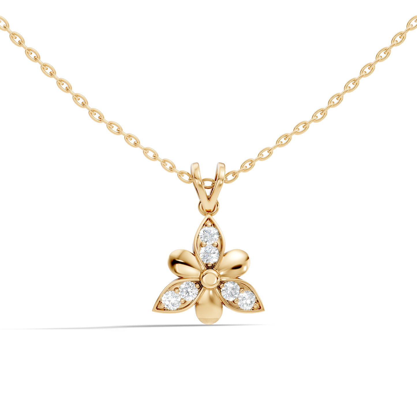 White Gold Vintage Pendant with Diamond Elegant Floral Design Perfect Gift For Annversary - HIGHCARAT DIAMONDS