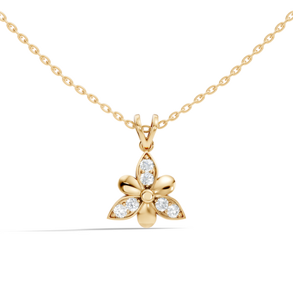 White Gold Vintage Pendant with Diamond Elegant Floral Design Perfect Gift For Annversary - HIGHCARAT DIAMONDS