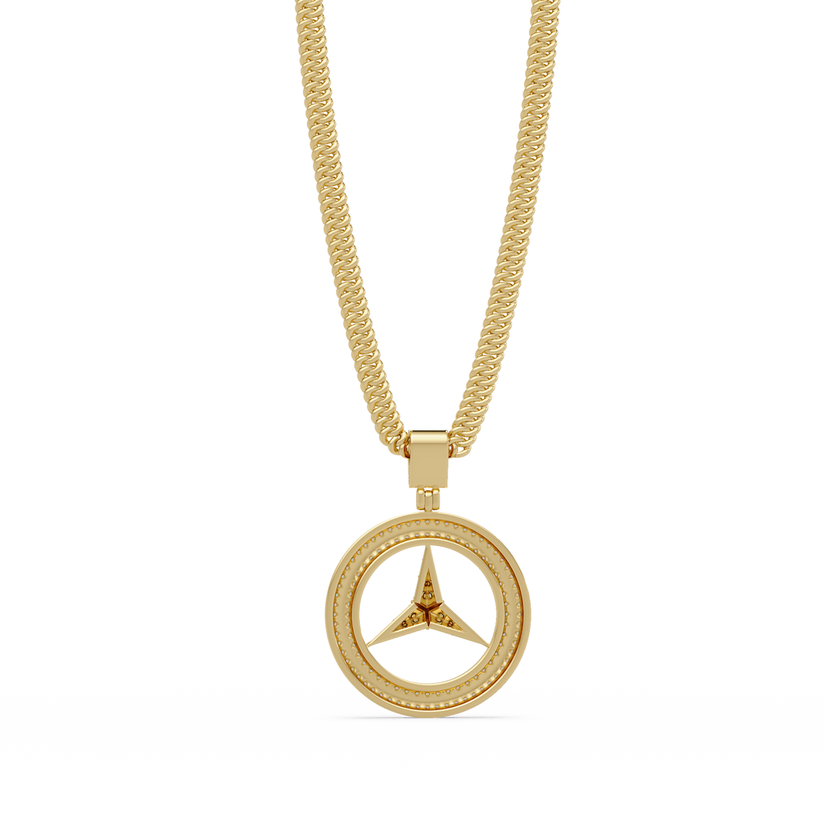 Three Point Star Lab Grown Diamond Pendant Necklace - HIGHCARAT DIAMONDS
