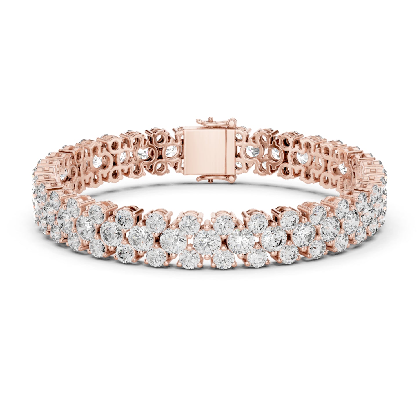15.05Ct Round Top Grade Lab Grown Diamond Unique Three Row Vintage Bridesmaid Tennis Bracelet For Gift - HIGHCARAT DIAMONDS