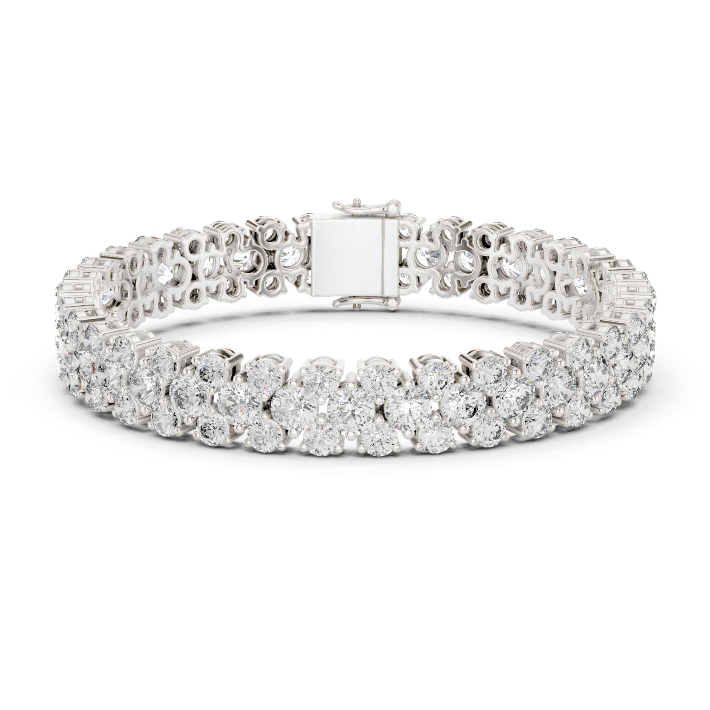 15.05Ct Round Top Grade Lab Grown Diamond Unique Three Row Vintage Bridesmaid Tennis Bracelet For Gift - HIGHCARAT DIAMONDS