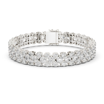 15.05Ct Round Top Grade Lab Grown Diamond Unique Three Row Vintage Bridesmaid Tennis Bracelet For Gift - HIGHCARAT DIAMONDS