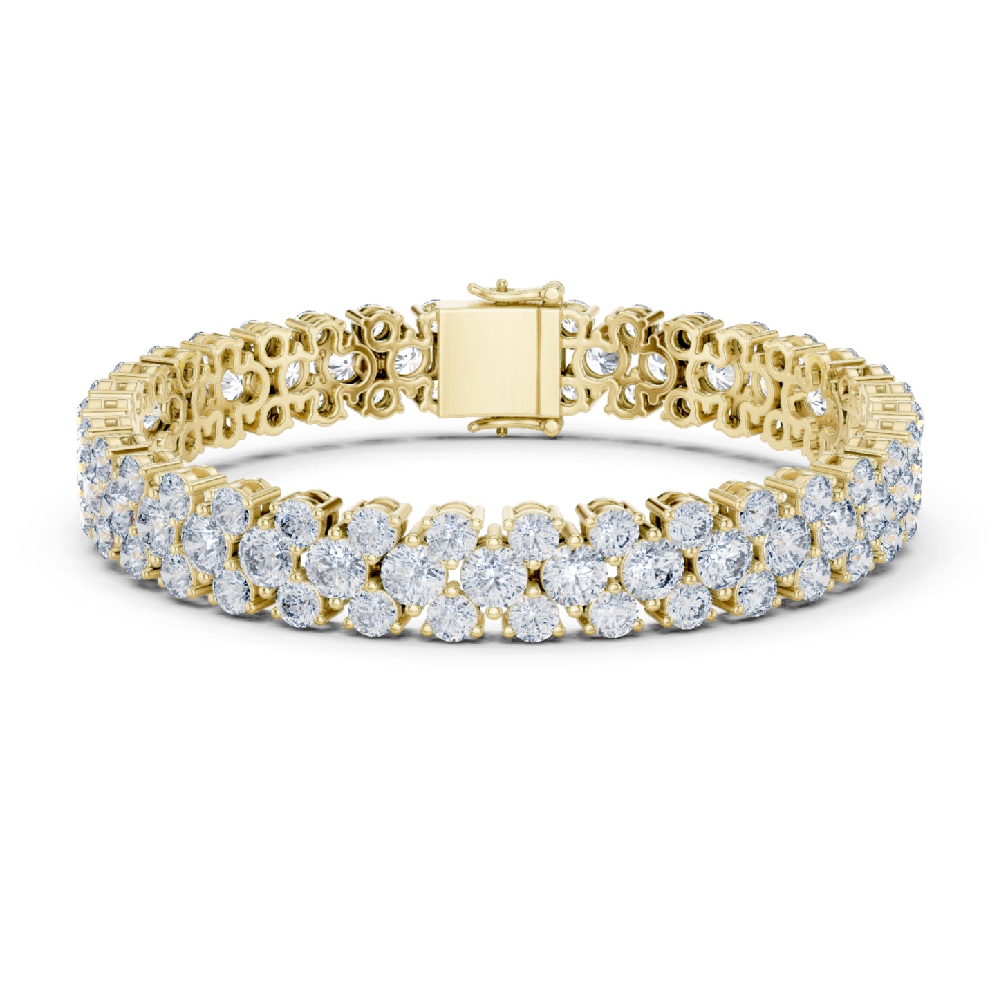 15.05Ct Round Top Grade Lab Grown Diamond Unique Three Row Vintage Bridesmaid Tennis Bracelet For Gift - HIGHCARAT DIAMONDS
