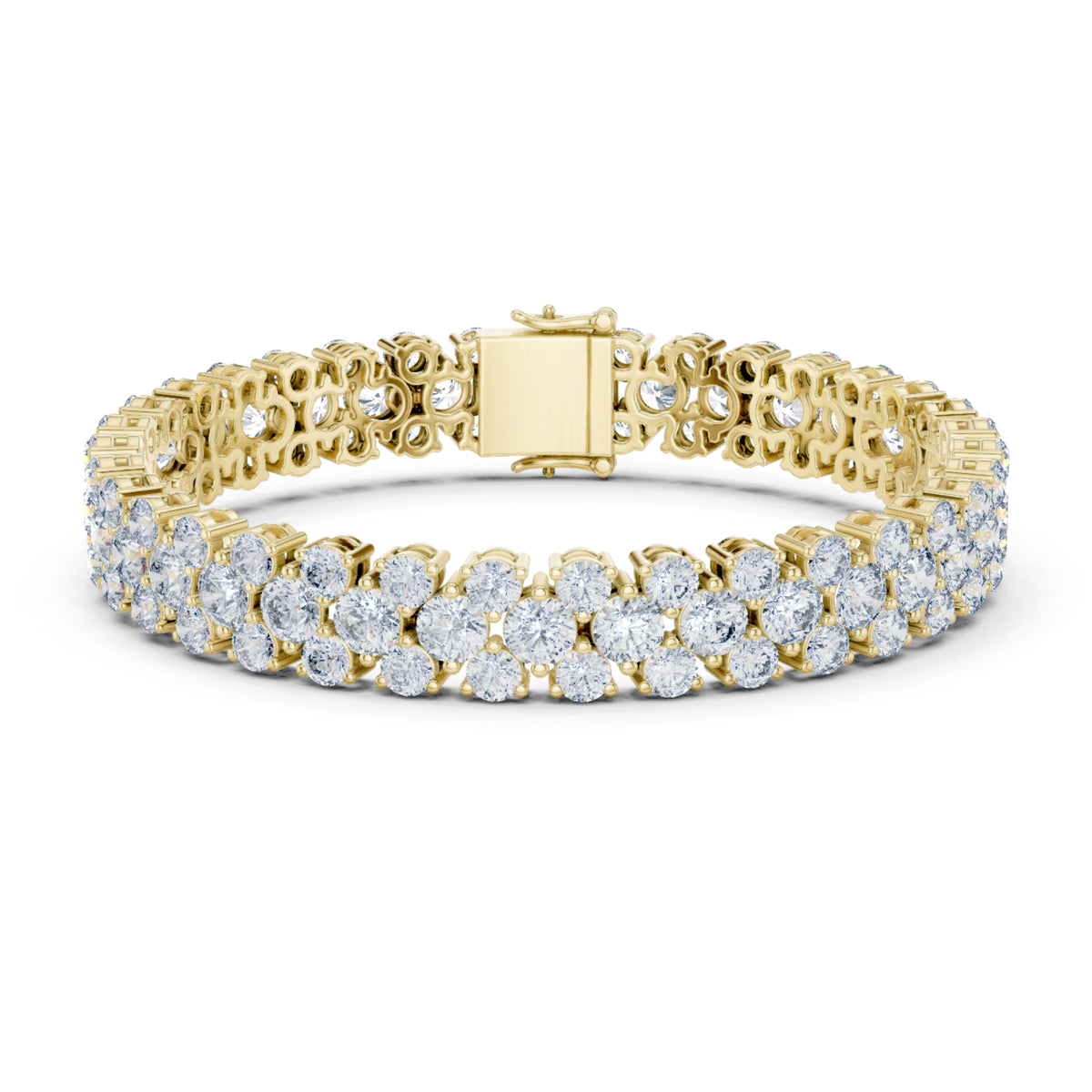 15.05Ct Round Top Grade Lab Grown Diamond Unique Three Row Vintage Bridesmaid Tennis Bracelet For Gift - HIGHCARAT DIAMONDS