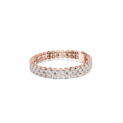 15.05Ct Round Top Grade Lab Grown Diamond Unique Three Row Vintage Bridesmaid Tennis Bracelet For Gift - HIGHCARAT DIAMONDS