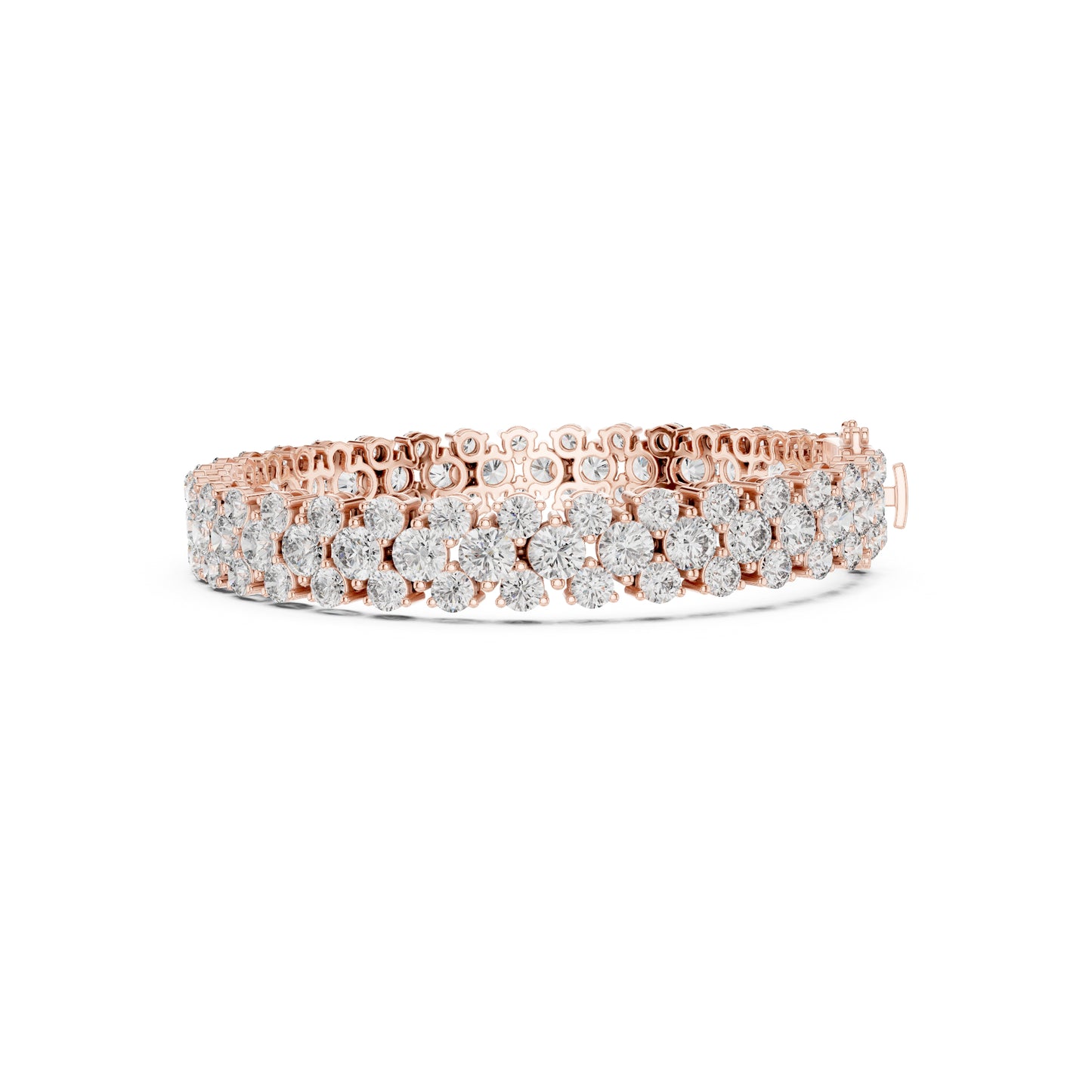15.05Ct Round Top Grade Lab Grown Diamond Unique Three Row Vintage Bridesmaid Tennis Bracelet For Gift - HIGHCARAT DIAMONDS