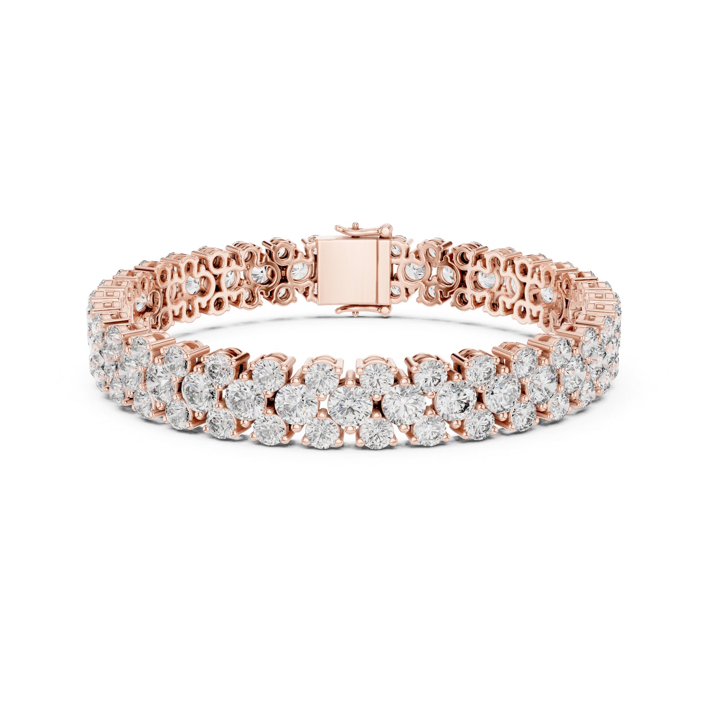 15.05Ct Round Top Grade Lab Grown Diamond Unique Three Row Vintage Bridesmaid Tennis Bracelet For Gift - HIGHCARAT DIAMONDS