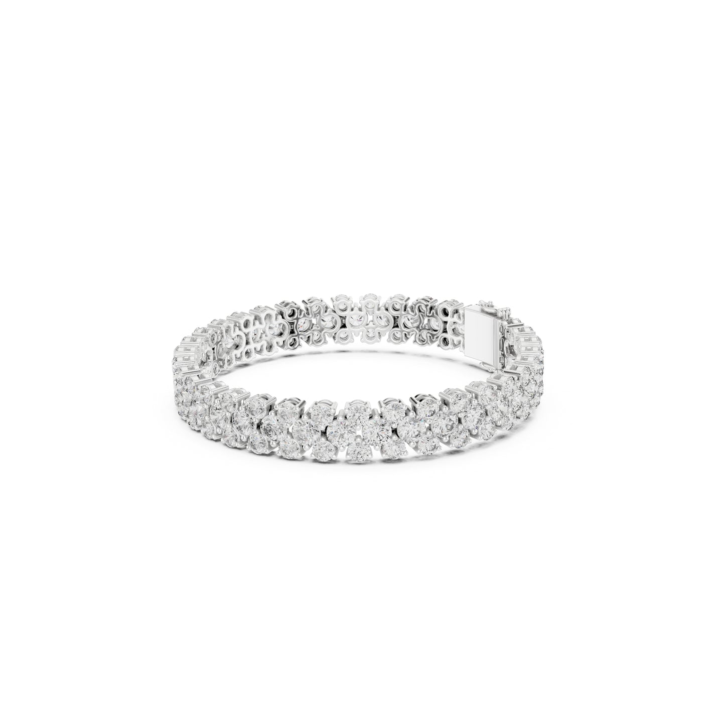 15.05Ct Round Top Grade Lab Grown Diamond Unique Three Row Vintage Bridesmaid Tennis Bracelet For Gift - HIGHCARAT DIAMONDS