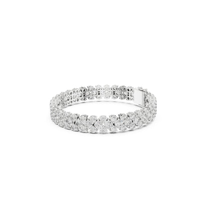 15.05Ct Round Top Grade Lab Grown Diamond Unique Three Row Vintage Bridesmaid Tennis Bracelet For Gift - HIGHCARAT DIAMONDS
