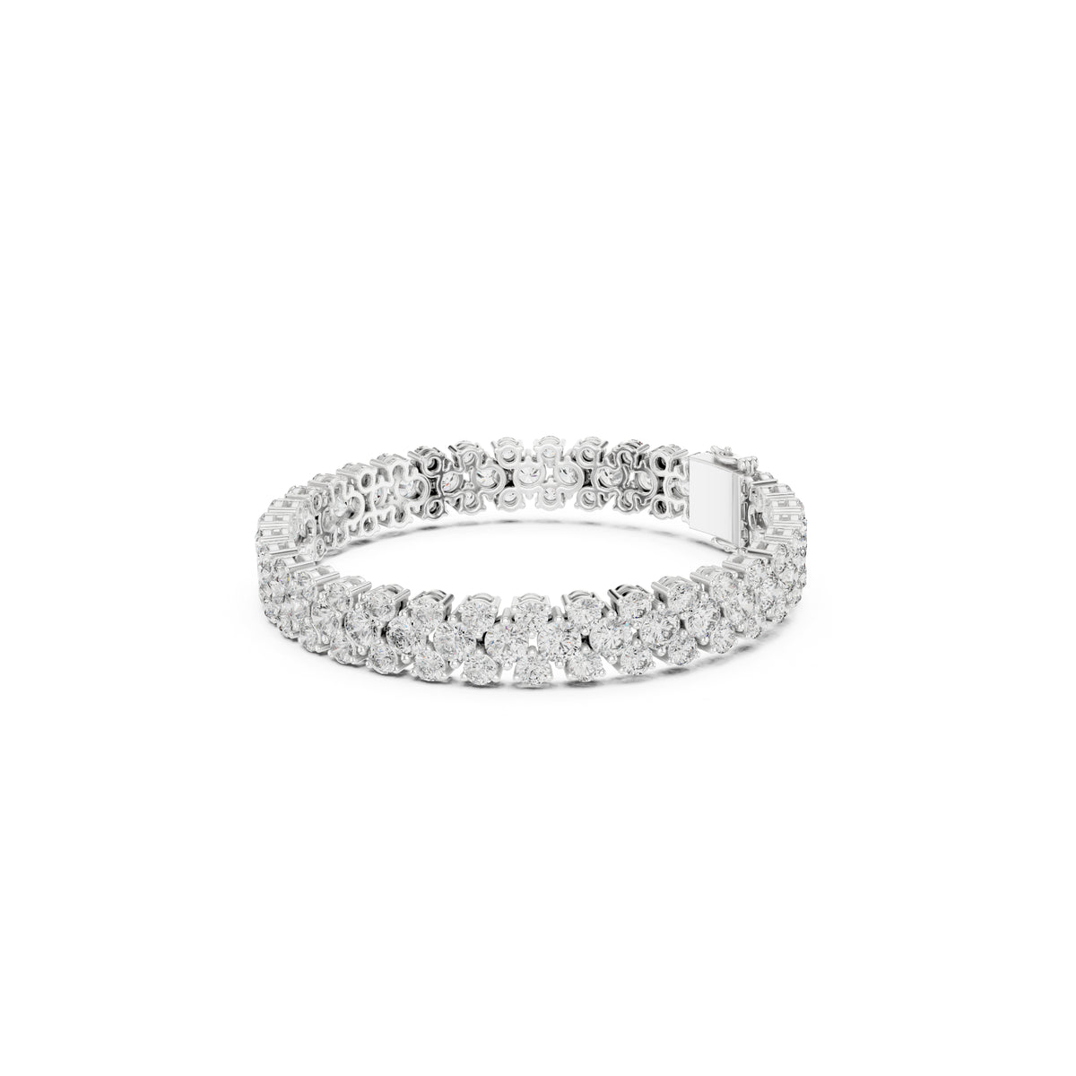 15.05Ct Round Top Grade Lab Grown Diamond Unique Three Row Vintage Bridesmaid Tennis Bracelet For Gift - HIGHCARAT DIAMONDS