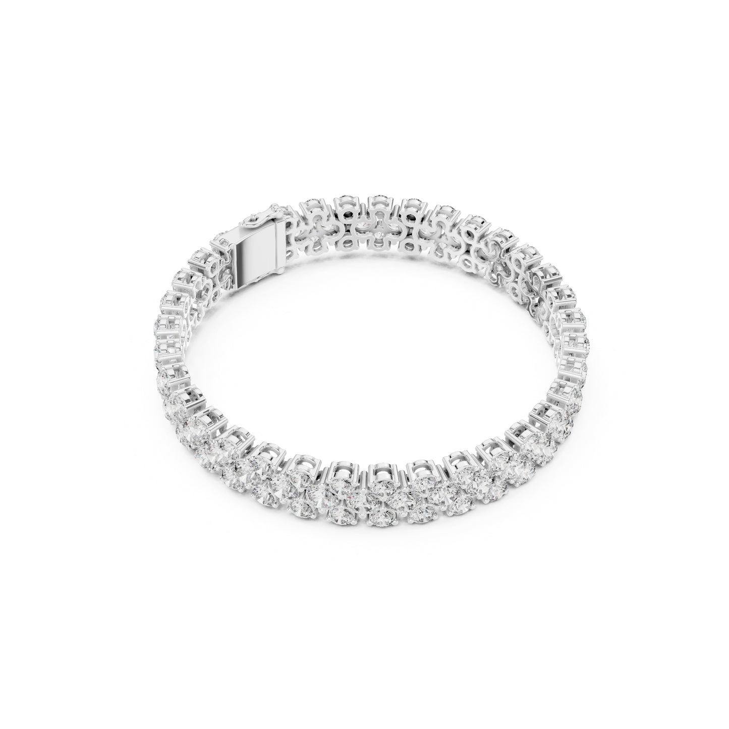 15.05Ct Round Top Grade Lab Grown Diamond Unique Three Row Vintage Bridesmaid Tennis Bracelet For Gift - HIGHCARAT DIAMONDS