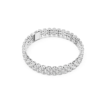 15.05Ct Round Top Grade Lab Grown Diamond Unique Three Row Vintage Bridesmaid Tennis Bracelet For Gift - HIGHCARAT DIAMONDS