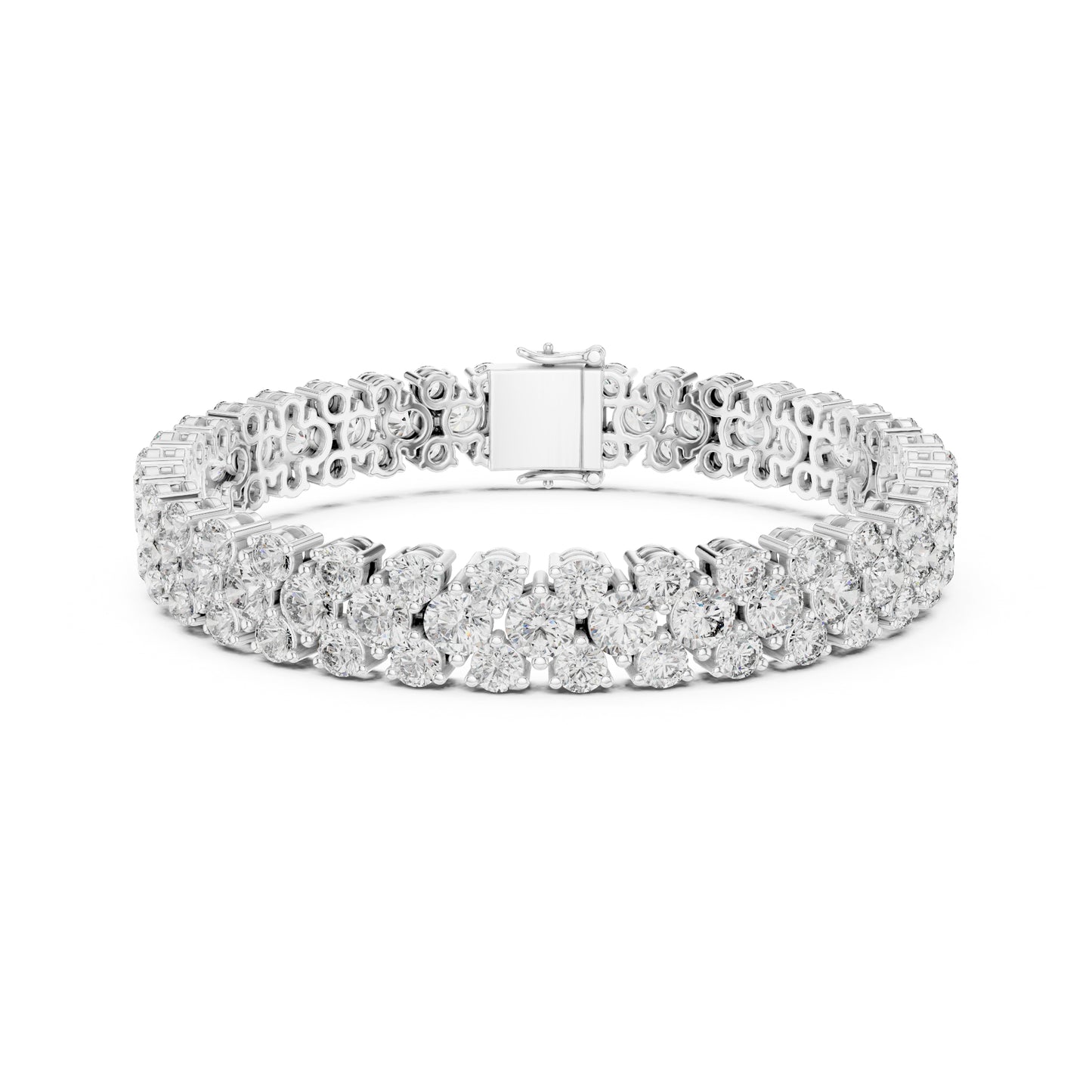 15.05Ct Round Top Grade Lab Grown Diamond Unique Three Row Vintage Bridesmaid Tennis Bracelet For Gift - HIGHCARAT DIAMONDS