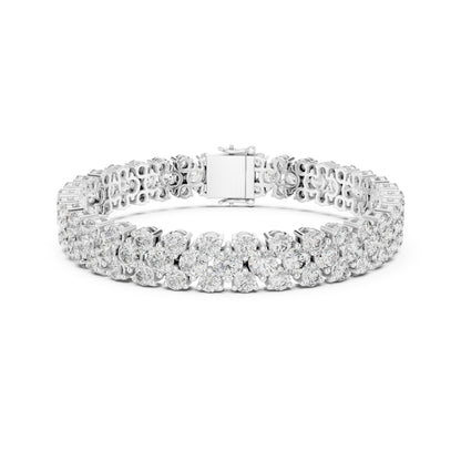 15.05Ct Round Top Grade Lab Grown Diamond Unique Three Row Vintage Bridesmaid Tennis Bracelet For Gift - HIGHCARAT DIAMONDS